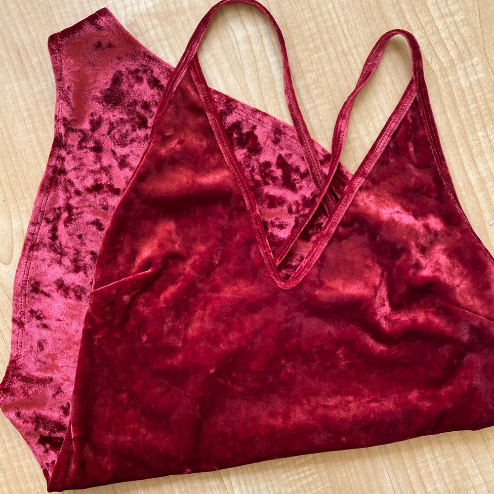 F21 Red Velvet Bodysuit